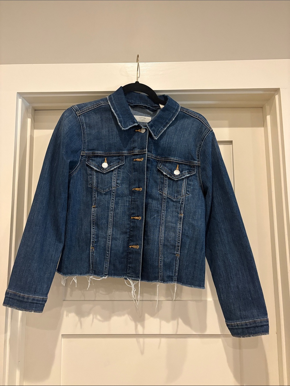 Levi's Dark Blue Denim Cropped Jean Jacket